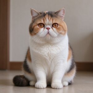 扁脸短毛大圆脸加菲猫端坐的猫咪图片