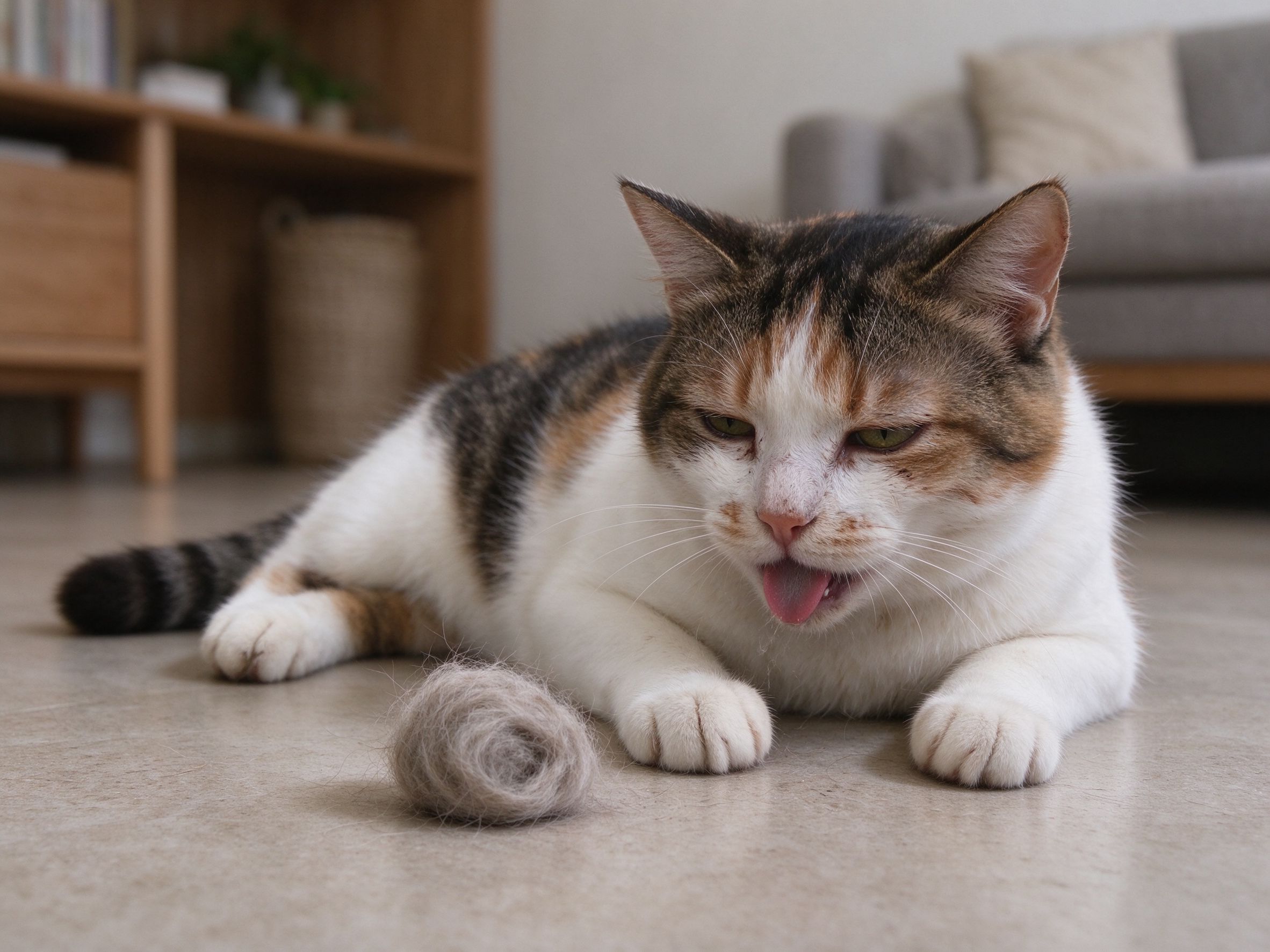 猫吐毛球正常吗，多久一次要注意