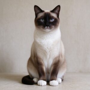 重点色脸白色爪子短毛猫端坐的猫咪品种图片