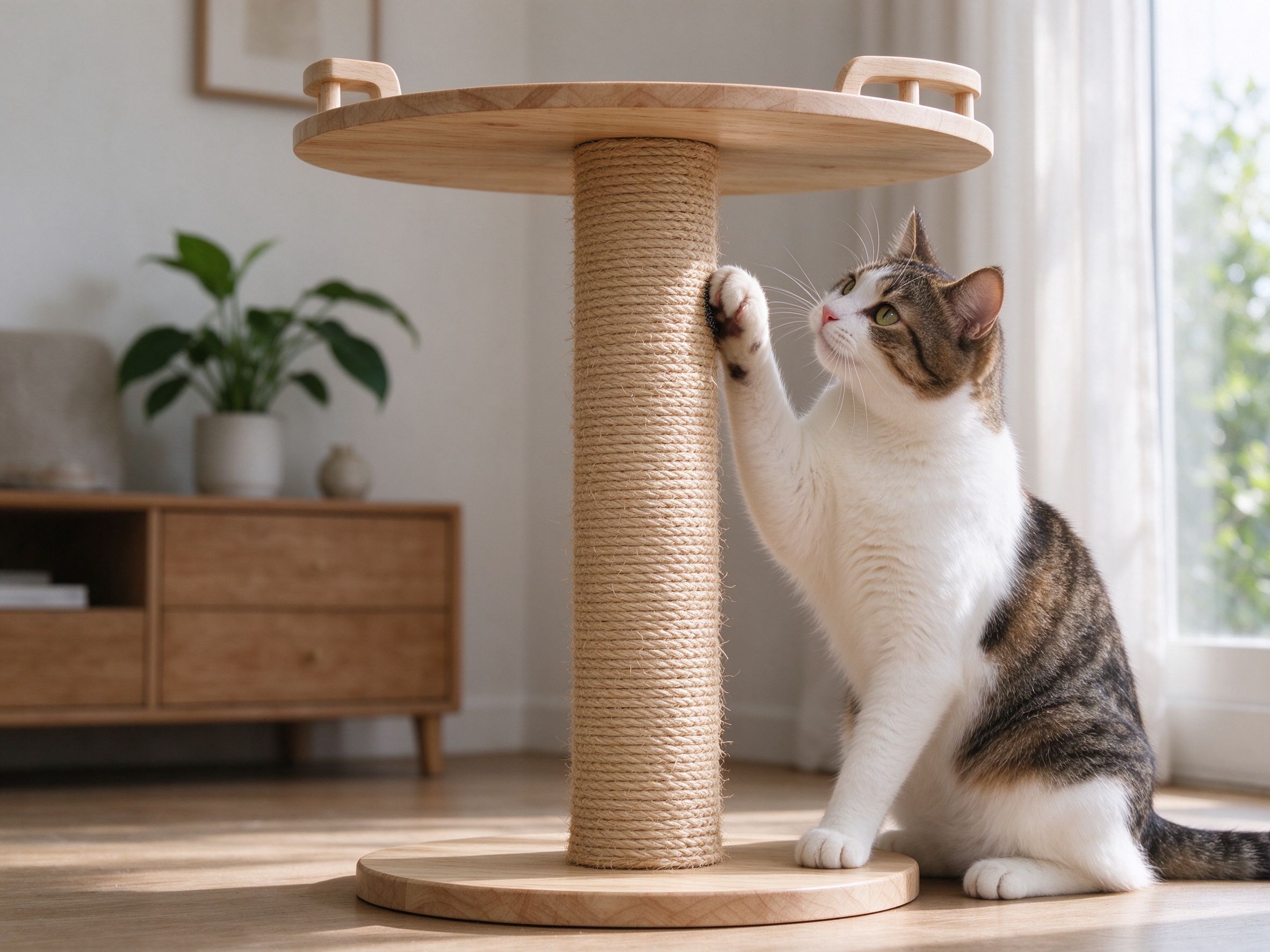 猫爬架剑麻柱磨秃了怎么翻新