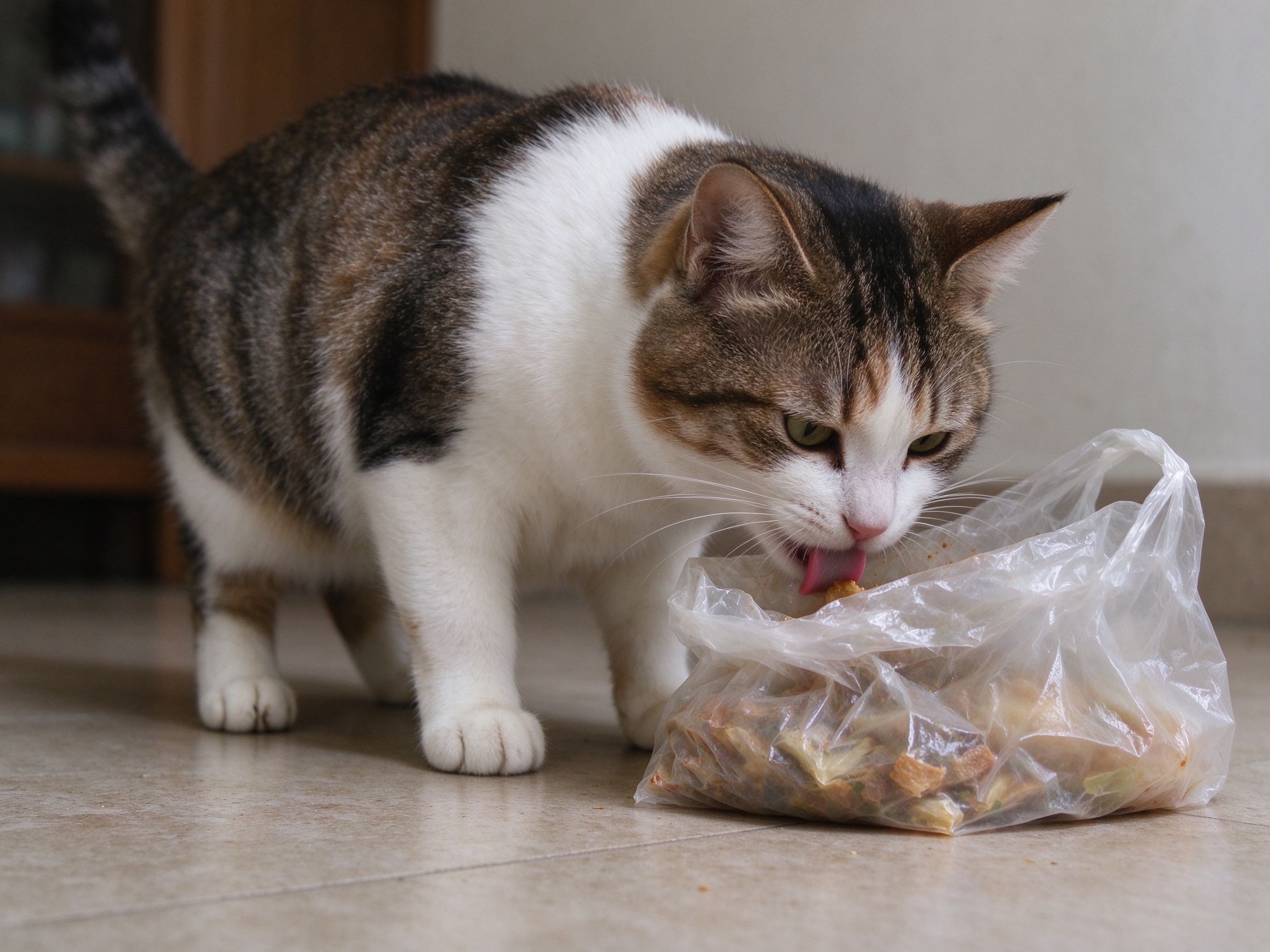 猫为什么会异食舔塑料,缺什么吗