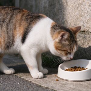 猫路过食碗却低头不看走开兴趣缺缺的猫咪喂养图片