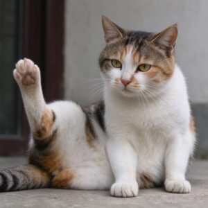 猫抬起一只前爪伸爪露出小爪子的猫咪健康图片