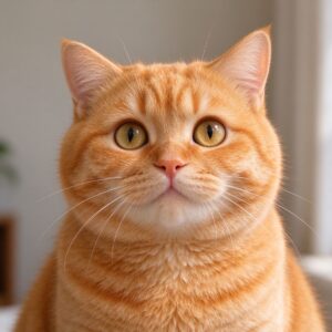 圆脸橘猫正面特写明亮可爱的猫咪图片